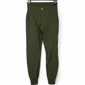 Lululemon Olive Green High Rise Jogger Pants Size 4 Cuffed Ankle